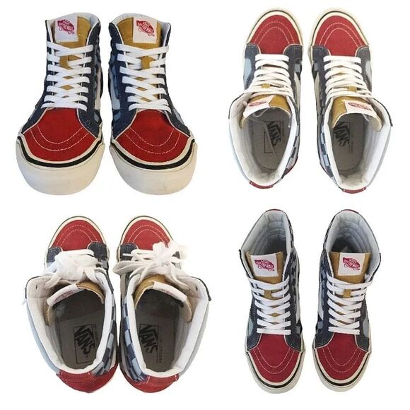 Vans Blue Red Sk8 Hi #38 Reissue 50th Anniversary Skate Sneakers W7.5 M6 - Picture 8 of 16